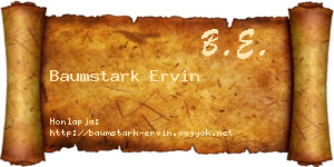 Baumstark Ervin névjegykártya